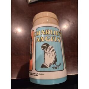 Charlie’s Angels Thermos Bottle Aladdin 1977 Aqua Blue Complete Vintage